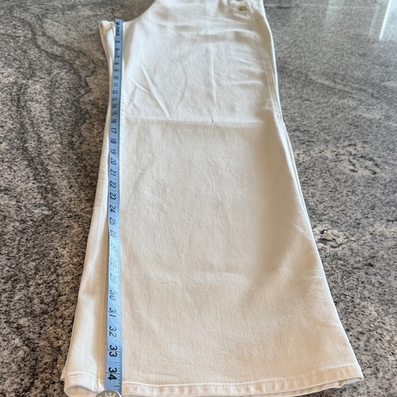 Express Cream Trousers with Gold Button Sailor Style Wide Leg-High Rise. Sz 12L - Picture 7 of 7